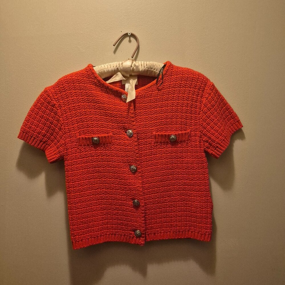 Red cropped sweater
